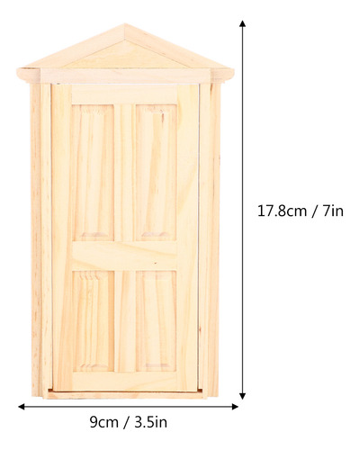 A Puerta De Madera Diy 1:12 Con Forma De Aguja De