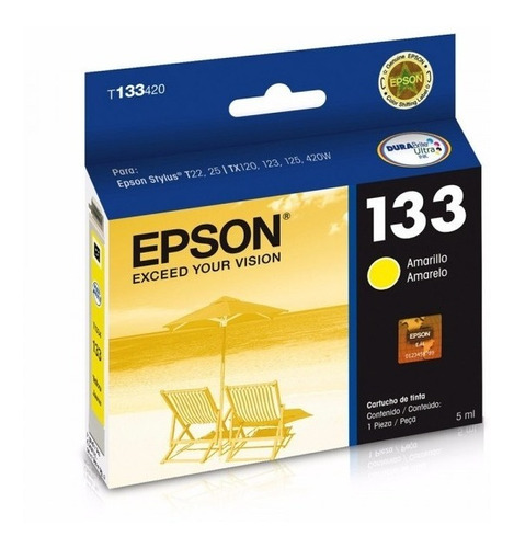 Cartucho Epson 133 T133 Color Original Tx235w Tx420w