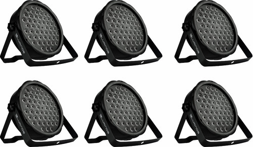 6 Refletores Led Par 64 Rgb 54 Leds De 3w, Dmx, Strobo Displ 110V/220V