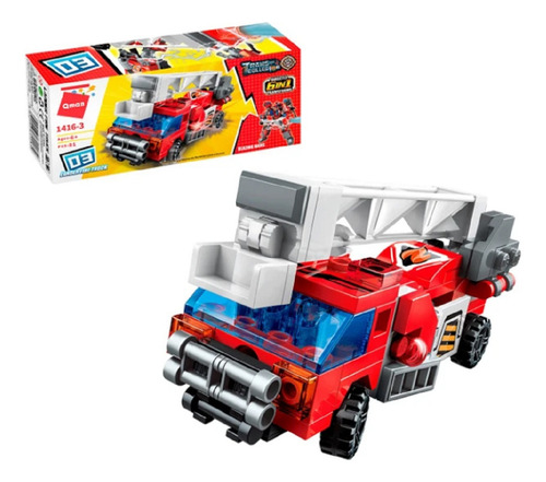 Bloco De Montar Set Trans Collector Bombeiros Qman Quantidade De Peças 81 Versão Do Personagem Caminhao Escada