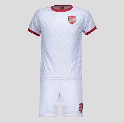 Kit Arsenal Infantil Camisa+bermuda Oficial Time Futebol Branco 8