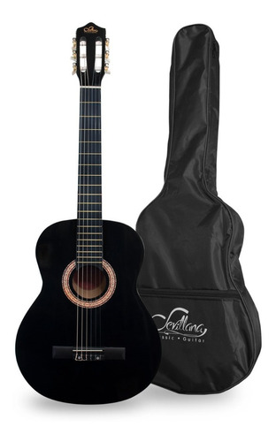 Guitarra 30 C/funda Black Sevillana Para Niños