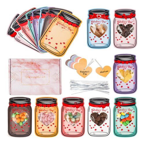 48 Tarjetas Botella Amor San Valentín Con Accesorios