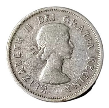 25 Centavos Canadá 1958 Moneda De Plata Colección 