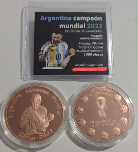 Argentina Medalla Mundial Qatar 2022 - Messi - Colección