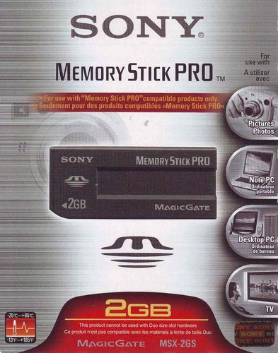 Memory Stick Pro Sony 2gb Msx-2gs