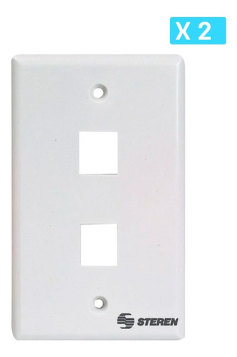 Tapa Face Plate 4x2 2 Puertos Rj45 Cat 5e Y Cat 6 X 2und