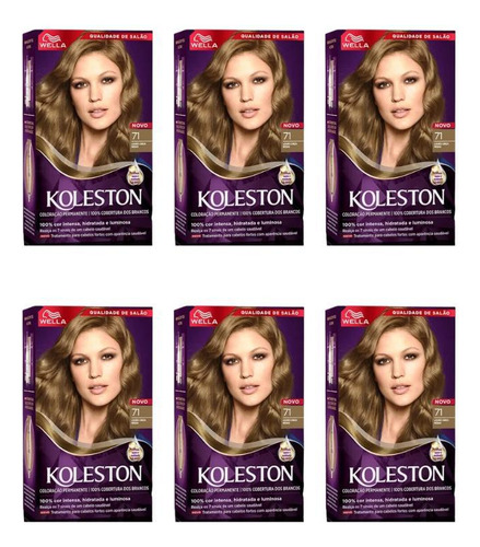 Coloraçao Koleston 71 Louro Cinza Medio-kit C/6un