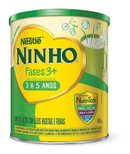 Fórmula infantil em pó Nestlé Ninho Fases 3+ en lata x 6 unidades de 400g - 3  a 5 anos