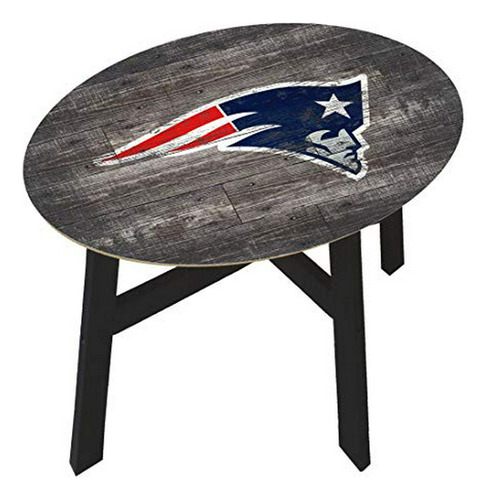 Mesa Auxiliar De Madera Envejecida New England Patriots De F