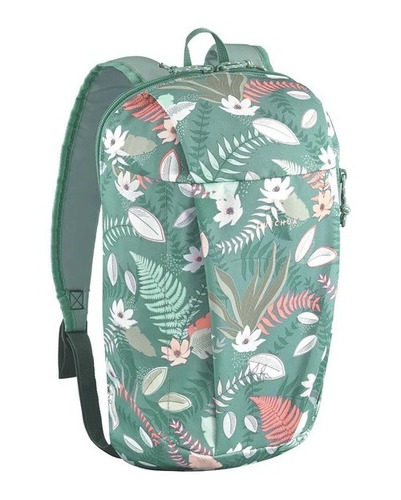 Mochila Quechua 10 Litros Verde Floreada Nueva Original !!!