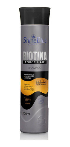Imagem 1 de 1 de Shampoo Shine Blue Biotina Force Hair 300ml