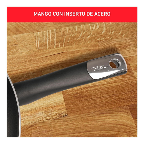 Sarten 30cm Hard Titanium Plus 2x Titanio T-fal C3820783 Negro