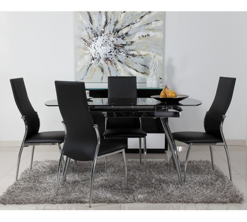 Comedor Extensible 4 A 6 Puestos Millenium + 4 Sillas Nova