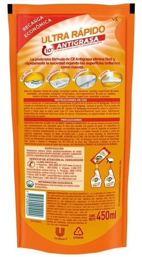 Cif Antigrasa Ultra Rápido Repuesto 450ml