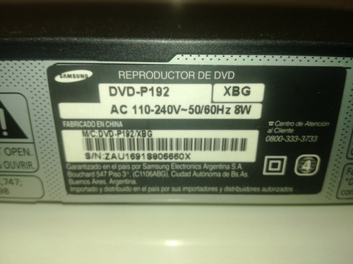 Dvd Samsung P192
