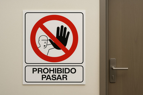 Cartel Prohibido Pasar 40x45 Centimetros Señalización Industrial Ideal Uso Para Industrias Fabricas Comercios Buena Visibilización Tamaño Ideal Hecho En Plastico