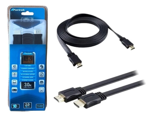 Cabo Hdmi Fortrek 4k Ultra Hd 3 Metros 3d Blister Original