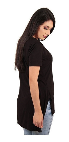 Imagem 2 de 5 de Kit 10 Camiseta Long Feminina Lisas Alongada Roupa Tumblr