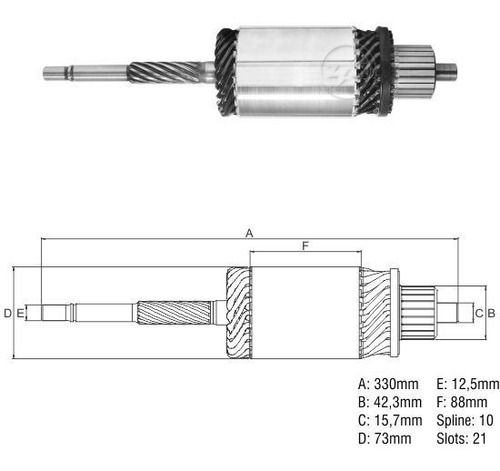 Bobina Arranque - Bosch Jf 21 Dient 10 Estr 330mm