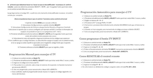 Imagen 3 de 6 de Control Remoto Universal Rc65sl Dtv Directivi Corto
