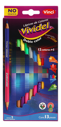 Lápices De Colores Vividel 13 Piezas Doble Color