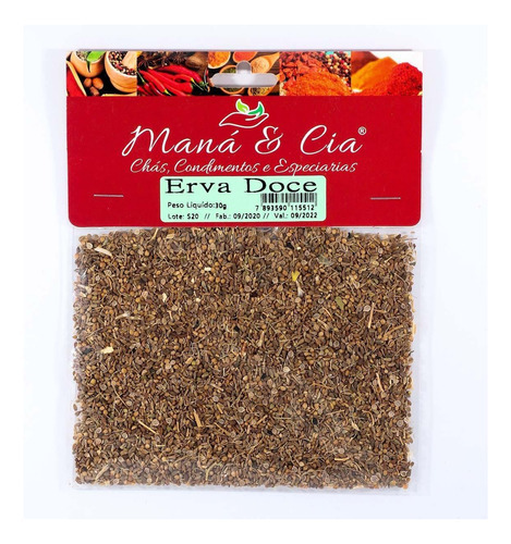 Chá De Erva Doce 30g Tosse, Gripe, Resfriado