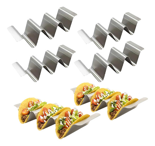 Soporte Taco De Acero Inoxidable Set De 6, Apto Para Horno,