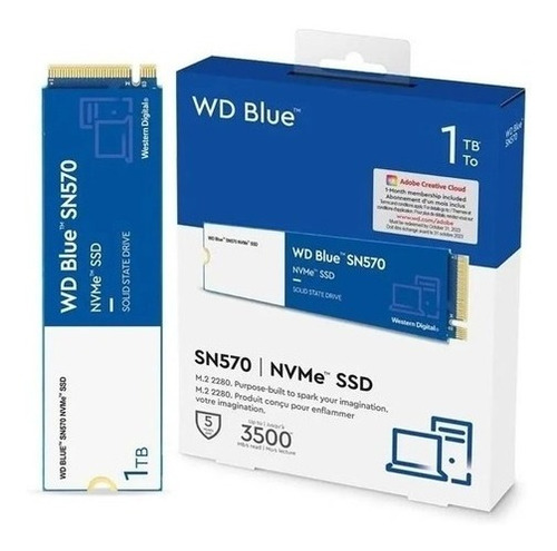 Ssd Nvme Western Digital Sn570 1 Tb Hasta 3500 Mb/s Lectura