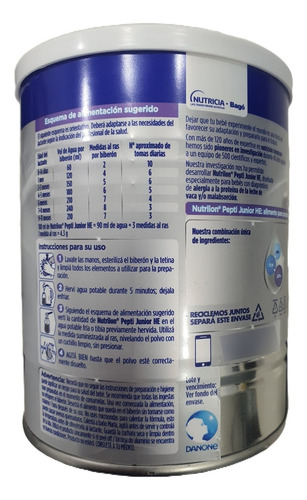 Nutrilon Pepti Junior He Leche Infantil En Polvo 400g Sin Sabor