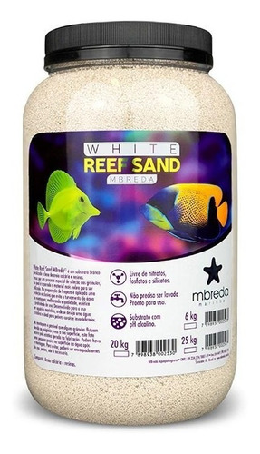 Substrato Para Aquário White Reef Sand Mbreda 6kg