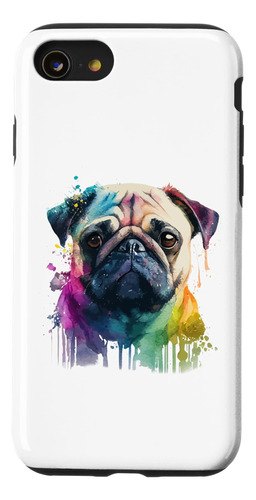 Funda Para iPhone SE (2020) / 7 / 8 Pug Colorido Pop Art Spl