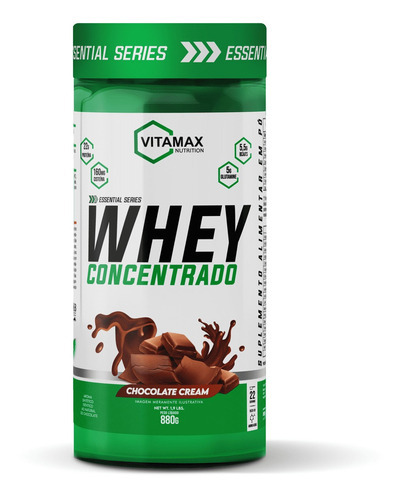 Whey Concentrado 880grs Vitamax Sabor Chocolate ao leite