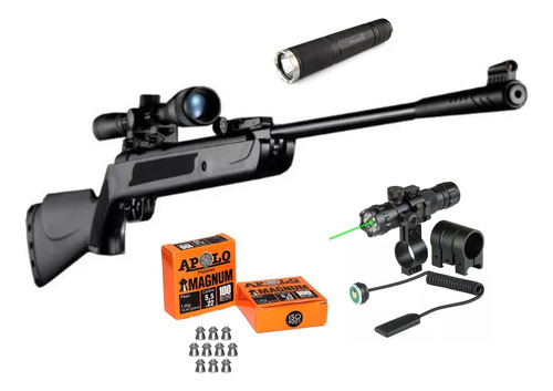 Rifle Postones + Mira 6x40 + Linterna Rojo + Laser Tactico