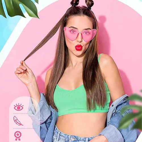 24pzs Gafas De Sol Corazón Accesorios Para Mujer Niña Lentes