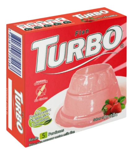 Flan Turbo Frutilla 50g Sin Gluten Vegano