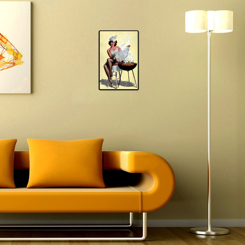 Imagen 3 de 6 de Cartel Decorativo Chapa De Madera -cartel Vintage Parrilla