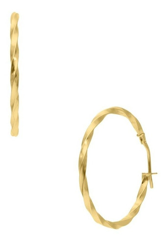 Arracadas Bizzarro Grandes Oro Amarillo Espiral 14k-or41825y