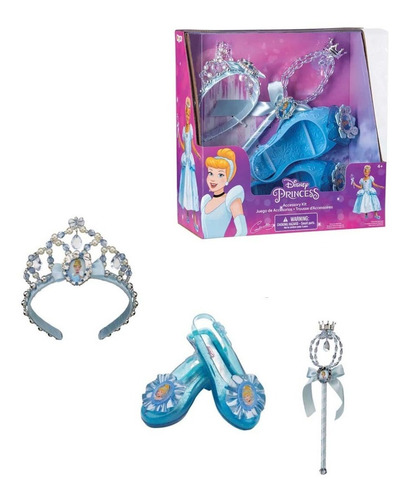 Disney Princesa Cenicienta - Set De Accesorios Para Niñas - Inlcuye Cetro, Zapatillas Y Tiara