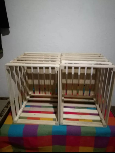 Huacal De Madera Grande Acabado Fino Pack De Dos Piezas