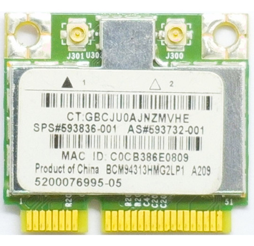 Tarjeta Wifi Mini Pci-e Broadcom Bcm94313hmg2lp1 802.11b/g/n
