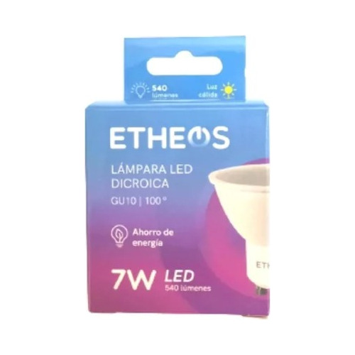 Lampara Led Dicroica Pack X4 Etheos 7w 540 Lúmenes