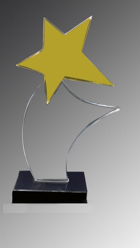 Placa De Acrílico, Trofeo, Premio, Souvenir, Diseñ Gold Star