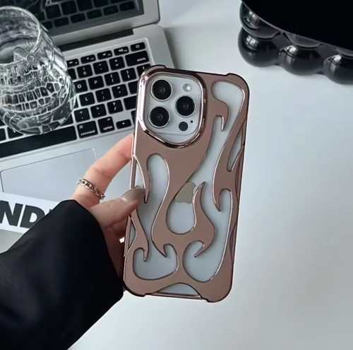 Funda Iphone Llama Fuego Iphone 13 14 15 16 Pro Pro Max Rosa 13/14/15 Pro