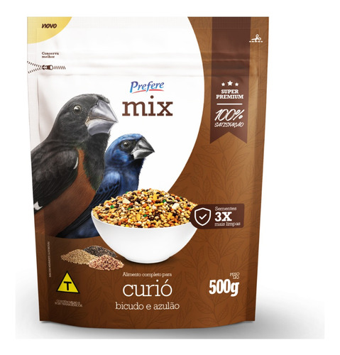 Ração Pássaros Silvestres Mistura Premium Prefere 4 Un 500 G