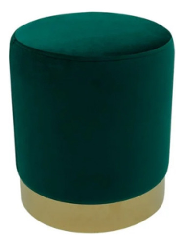 Taburete Tipo Otomano Redondo Color Verde