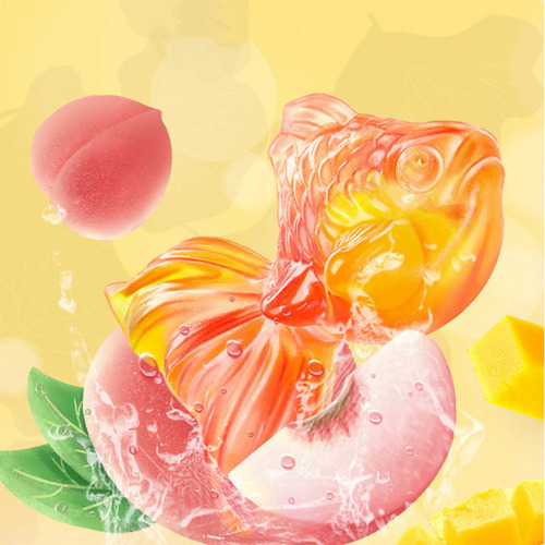 Gomitas Peces Sabor Durazno Y Mango Amos 4d Goldfish Viral
