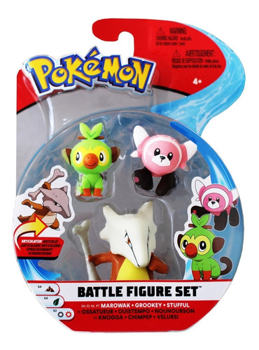 Imagem 2 de 4 de Pokémon Trio Marowak Battle Figure Set Articulada Sunny 2603