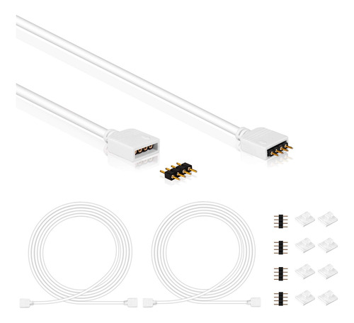 Sunity Paquete De 2 Cables De Extensin Rgb De 6.6ft 6.5 Pies