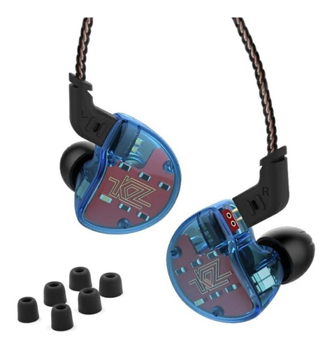 Fone de ouvido in-ear KZ ZS10 without mic azul